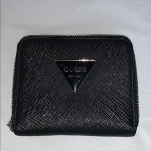 Black leather small GUESS wallet